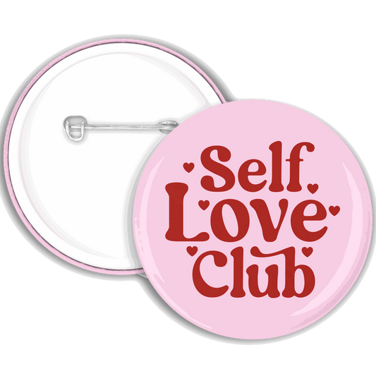A badge with the phrase Self Love Club written