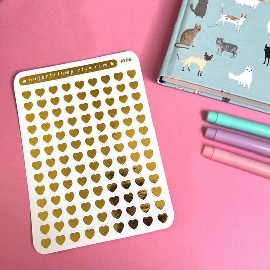 Foiled Heart Icon Planner Stickers