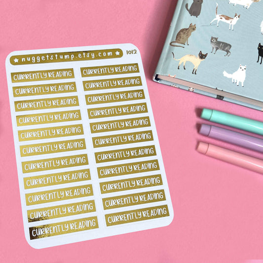 Currently Reading Foil Planner Stickers