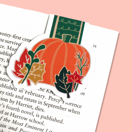 Autumnal Pumpkin Magnetic Bookmark
