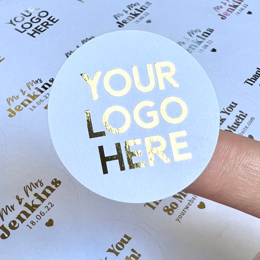 ‘Your Logo’ Custom Foiled Stickers