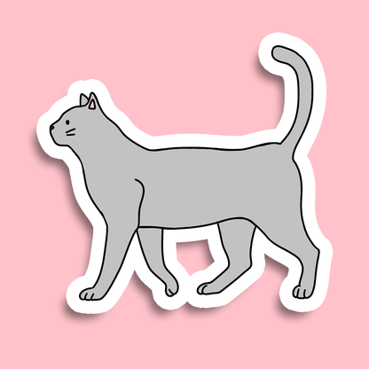 Grey Cat Sticker