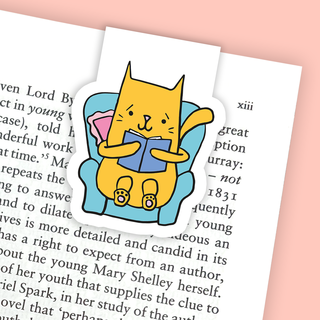 Reading Cat Magnetic Bookmark