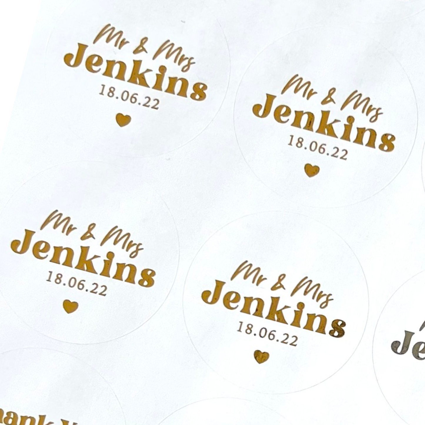 Wedding Date Custom Foiled Stickers